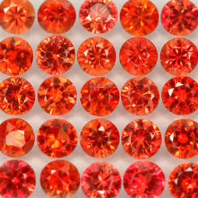 Pedras preciosas de safira laranja natural de  ct, corte redondo, VVS