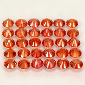 Pedras preciosas de safira laranja natural de  ct, corte redondo, VVS