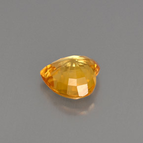 Safira laranja natural 0,95ct, formato de coração, VVS