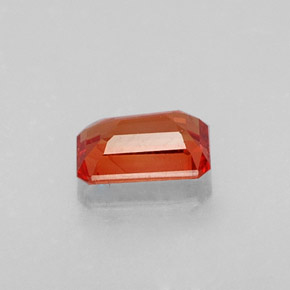 Safira laranja natural 0,73ct, corte esmeralda, VVS-VS
