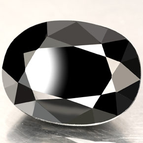 Safira preto natural 15,71ct, corte oval, opaco