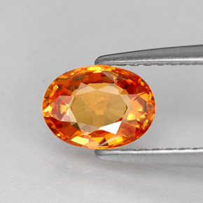 Safira laranja natural 1,14ct, corte oval, VVS-VS
