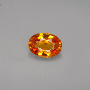 Safira laranja natural 0,90ct, corte oval, VVS