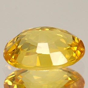 Safira amarelo natural 1,06ct, corte oval, VVS-VS