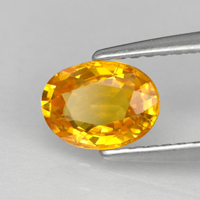 Safira amarelo natural 1,04ct, corte oval, VVS-VS