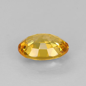Safira amarelo natural 0,97ct, corte oval, VVS