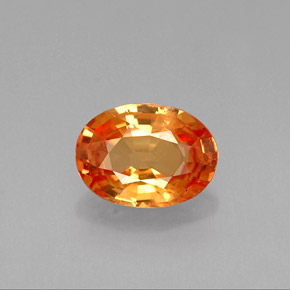 Safira laranja natural 0,95ct, corte oval, VVS-VS