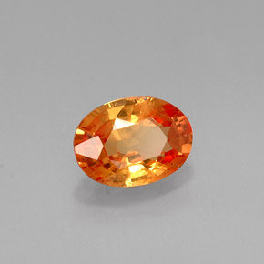 Safira laranja natural 0,95ct, corte oval, VVS-VS