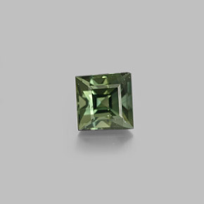 Safira verde natural 0,71ct, quadrado, VS