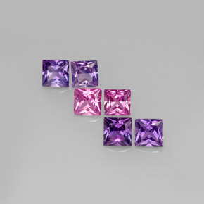 Pedras preciosas de safira multicolorido natural de  ct, quadrado, VVS-VS