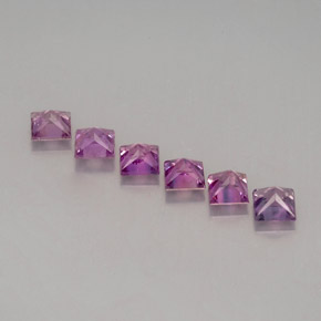 Pedras preciosas de safira roxo natural de  ct, quadrado, VVS-VS