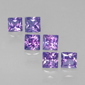 Pedras preciosas de safira violeta natural de  ct, quadrado, VVS-VS