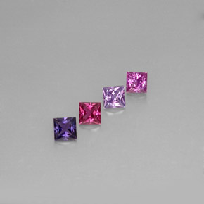 Pedras preciosas de safira multicolorido natural de  ct, quadrado, VVS-VS