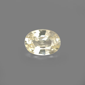 Safira amarelo natural 0,89ct, corte oval, IF