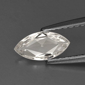 Safira branco natural 0,57ct, marquise, VVS