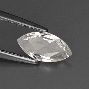 Safira branco natural 0,57ct, marquise, VVS
