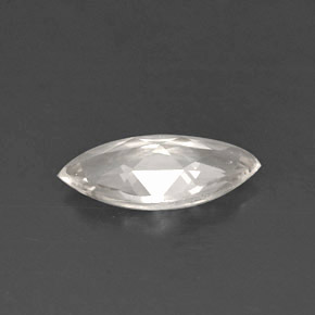 Safira branco natural 0,57ct, marquise, VVS