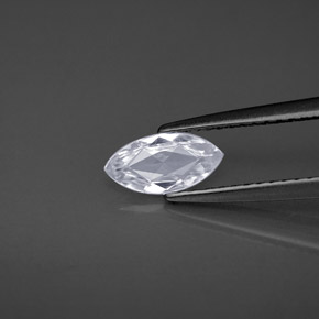 Safira branco natural 0,53ct, marquise, VVS