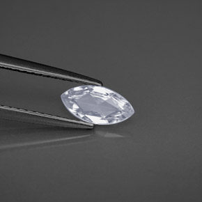 Safira branco natural 0,53ct, marquise, VVS