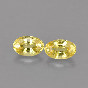 Pedras preciosas de safira amarelo natural de  ct, corte oval, VS