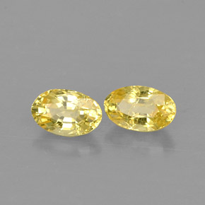 Pedras preciosas de safira amarelo natural de  ct, corte oval, VS