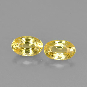 Pedras preciosas de safira amarelo natural de  ct, corte oval, VS