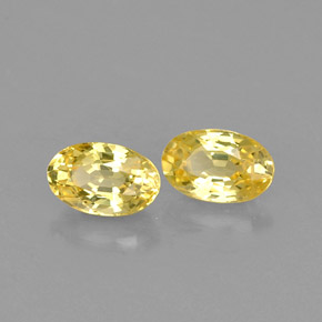 Pedras preciosas de safira amarelo natural de  ct, corte oval, VS