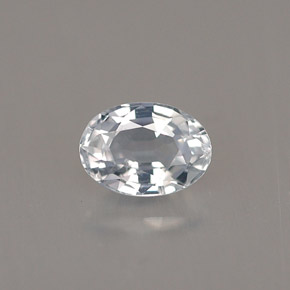 Safira branco natural 0,69ct, corte oval, VVS