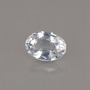 Safira branco natural 0,69ct, corte oval, VVS
