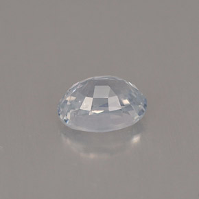 Safira branco natural 0,69ct, corte oval, VVS