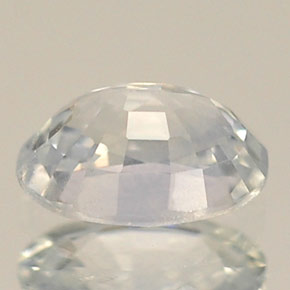 Safira branco natural 0,61ct, corte oval, VVS
