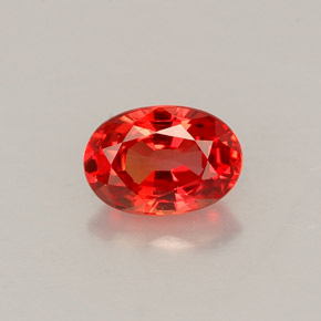 Safira laranja natural 0,71ct, corte oval, VS