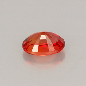 Safira laranja natural 0,71ct, corte oval, VS