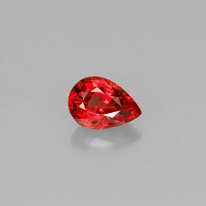 Safira laranja natural 0,59ct, formato de pêra, VS