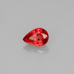 Safira laranja natural 0,59ct, formato de pêra, VS
