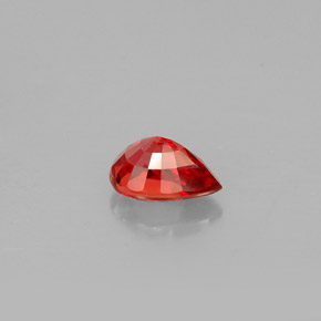 Safira laranja natural 0,59ct, formato de pêra, VS