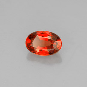 Safira laranja natural 0,76ct, corte oval, VS