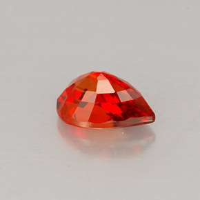 Safira laranja natural 0,65ct, formato de pêra, VS