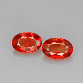 Pedras preciosas de safira laranja natural de  ct, corte oval, VVS-VS