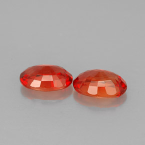 Pedras preciosas de safira laranja natural de  ct, corte oval, VVS-VS