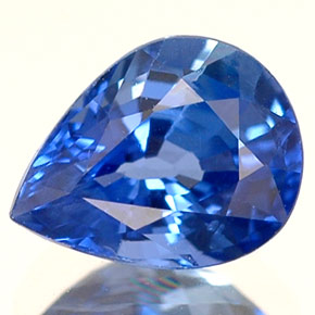 Safira azul natural 0,97ct, formato de pêra, VS