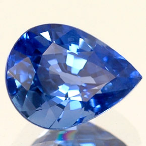 Safira azul natural 0,97ct, formato de pêra, VS