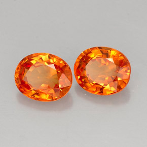 Pedras preciosas de safira laranja natural de  ct, corte oval, VVS-VS