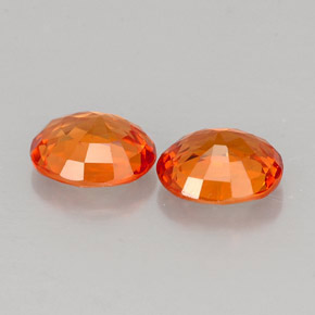 Pedras preciosas de safira laranja natural de  ct, corte oval, VVS-VS