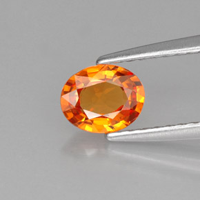Safira laranja natural 0,66ct, corte oval, VVS-VS