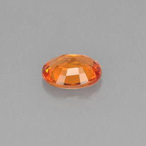Safira laranja natural 0,66ct, corte oval, VVS-VS