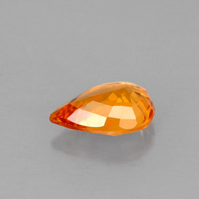 Safira laranja natural 0,87ct, formato de pêra, VS