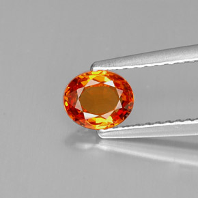 Safira laranja natural 0,69ct, corte oval, VVS-VS