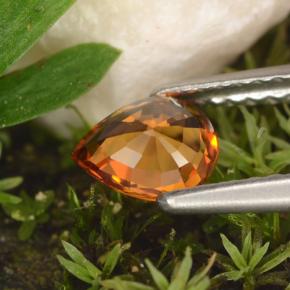 Safira laranja natural 0,59ct, formato de pêra, VVS-VS