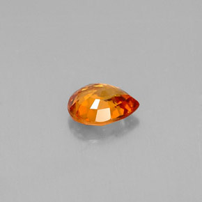Safira laranja natural 0,72ct, formato de pêra, VVS-VS